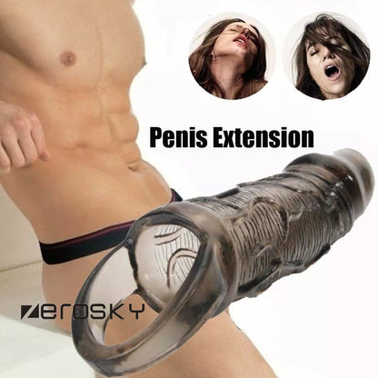 Penis-Extender-Enlarger-Sheath-Male Enhancer Ball-Stretch-Sleeve-Girth-Condoms