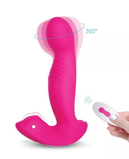 G spot & clitoral remote control with rotating head vibrator