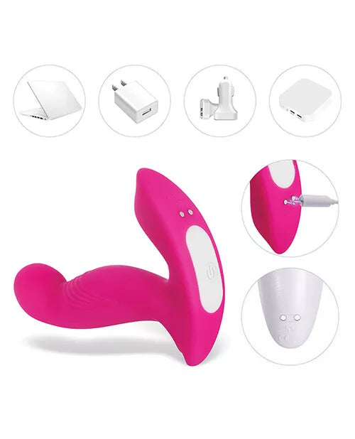 G spot & clitoral remote control with rotating head vibrator