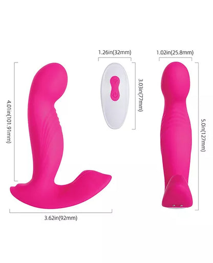 G spot & clitoral remote control with rotating head vibrator