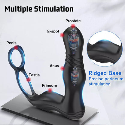 Male Prostate Massager Vibrator Thrusting Anal Butt Plug Dildo Sex Toys for Men