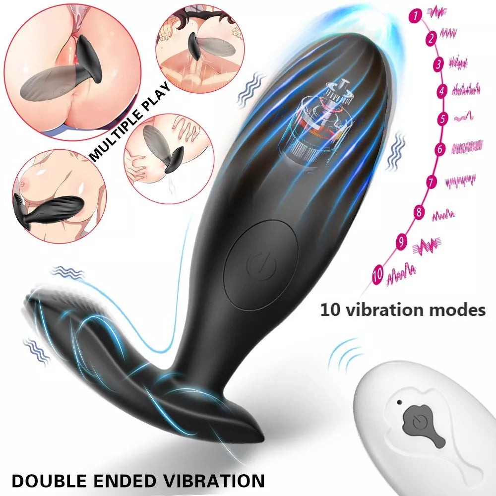 Vibrating Dildo Anal Butt Plug Prostate Massager Vibrator Sex Toys for Men Women