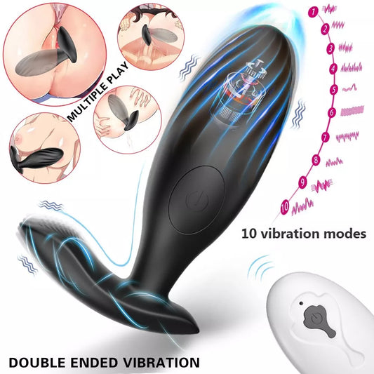 Vibrating Dildo Anal Butt Plug Prostate Massager Vibrator Sex Toys for Men Women