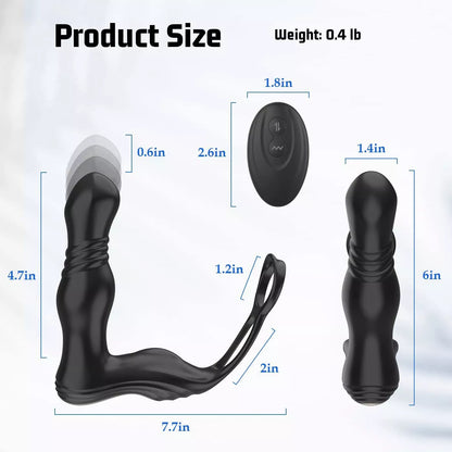 Male Prostate Massager Vibrator Thrusting Anal Butt Plug Dildo Sex Toys for Men