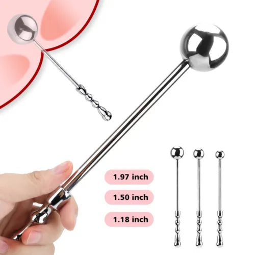 Pack Of 3 Stainless-Steel-Anal Ball Plug Extreme Spreader Dilator Metal Device