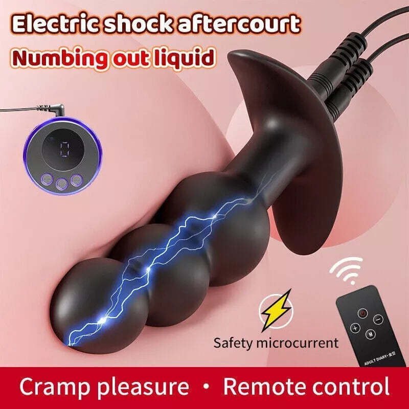 Anal Butt Plug Electric Vibrator Prostate Massager Shock Sex Toys for Men Women